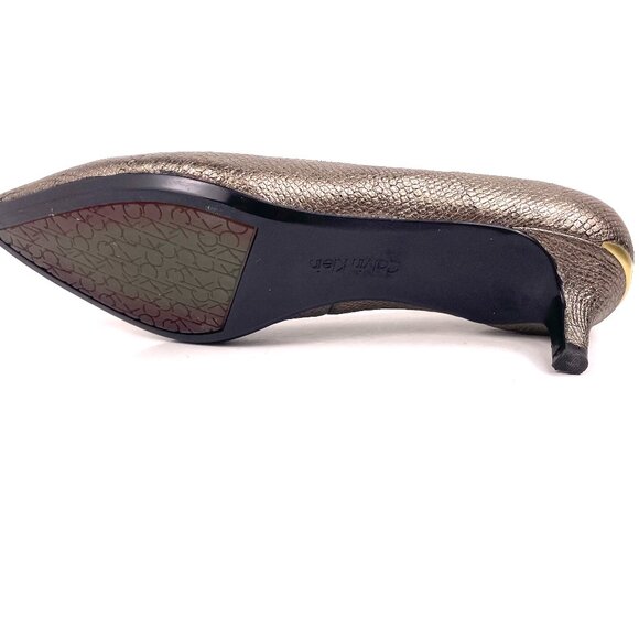 Calvin Klein Gabrianna Women’s Heels Metallic Bronze Leather Pumps Size 8.5 - Picture 12 of 13